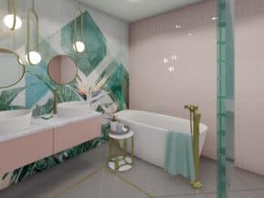 łazienka różowozielona2